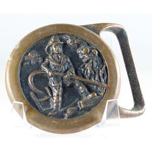 Belt Buckle Firefighter Bill Bultema Solid Brass Buckle Vintage 1970s RARE